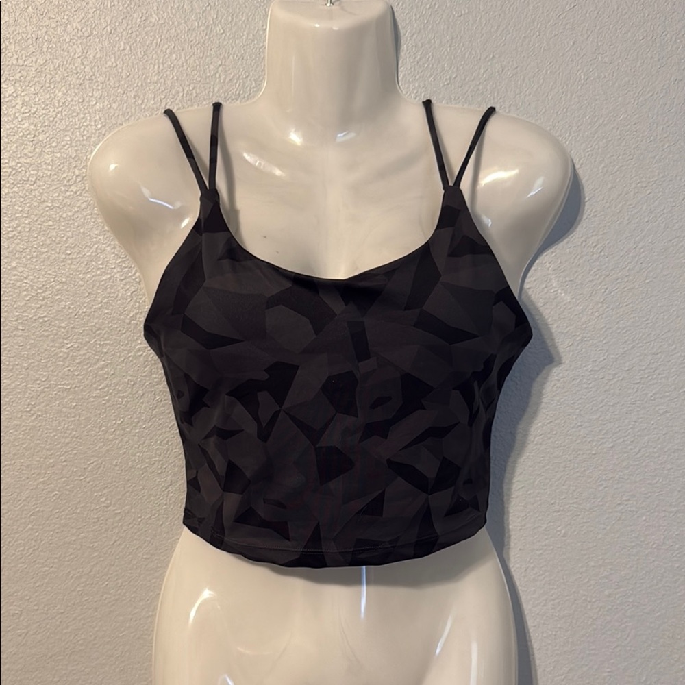 Black Geometric Women's Crop Top